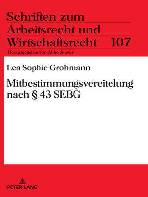 cover image of Mitbestimmungsvereitelung nach § 43 SEBG